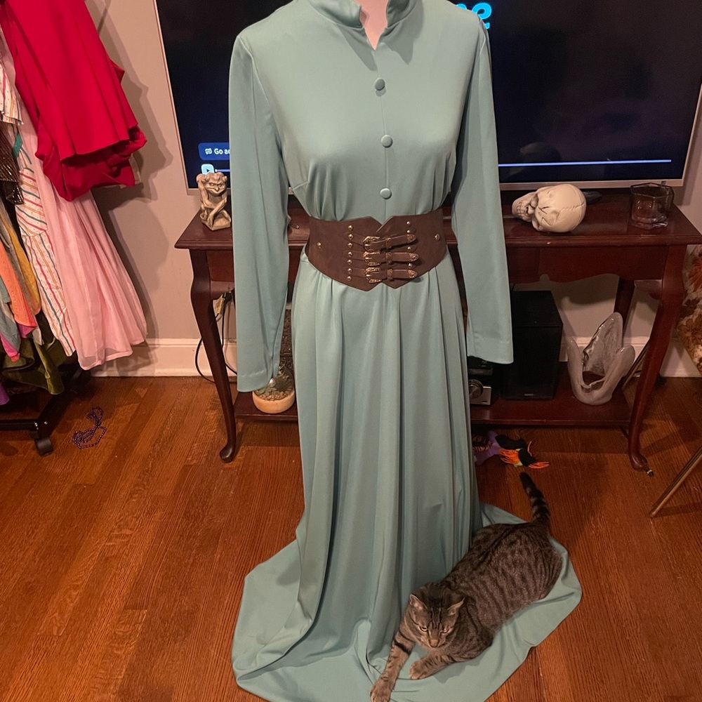 1960’s Vintage Handmade Sea Foam Green Dress - Picture 5 of 7